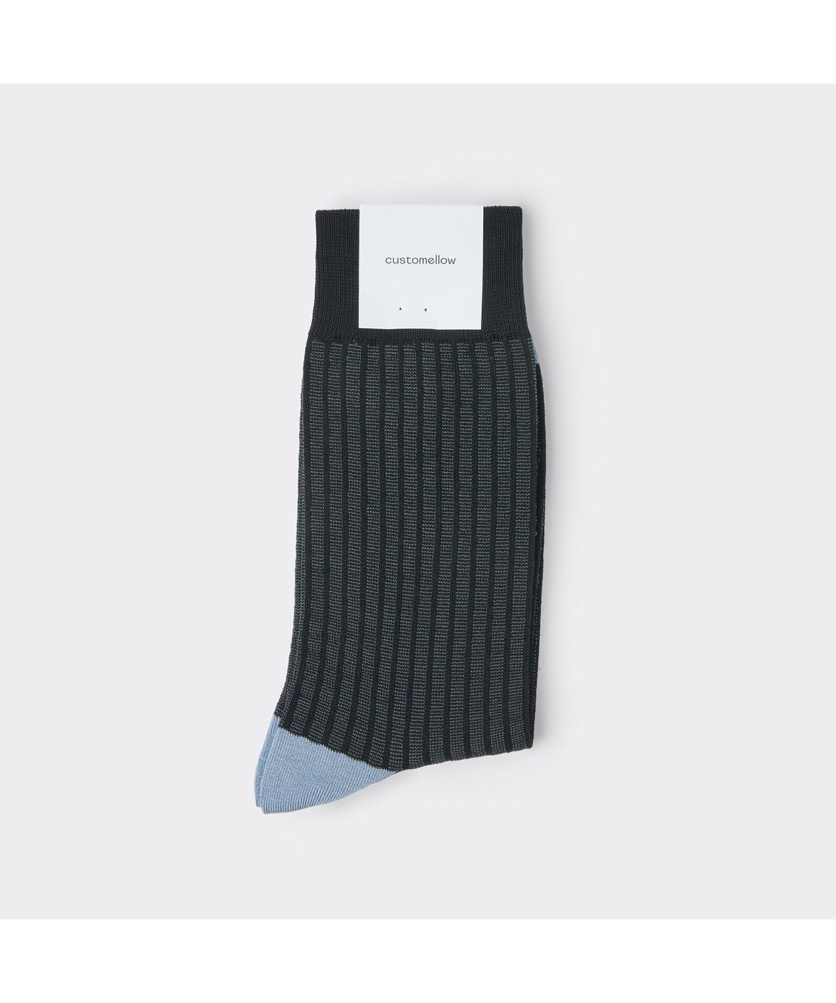 커스텀멜로우(CUSTOMELLOW) Grey Rib Block Socks CALAX26102GYX