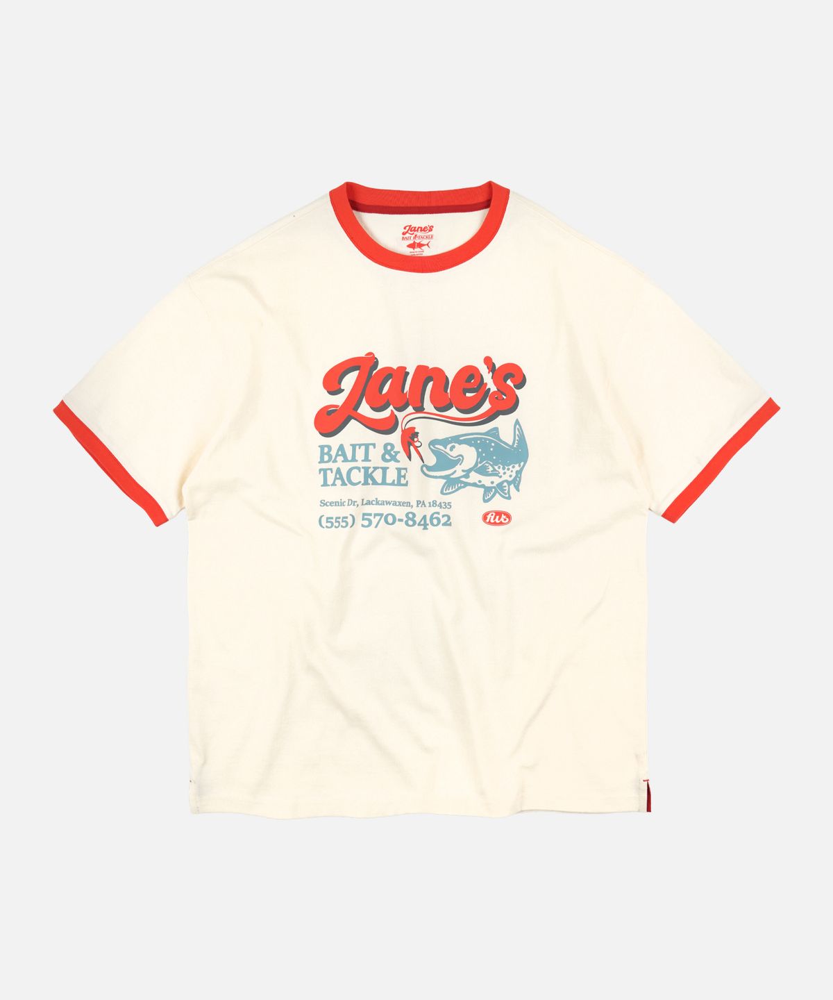 프리즘웍스(FRIZMWORKS) ZANES BAIT & TACKLE RINGER TEE _ IVORY
