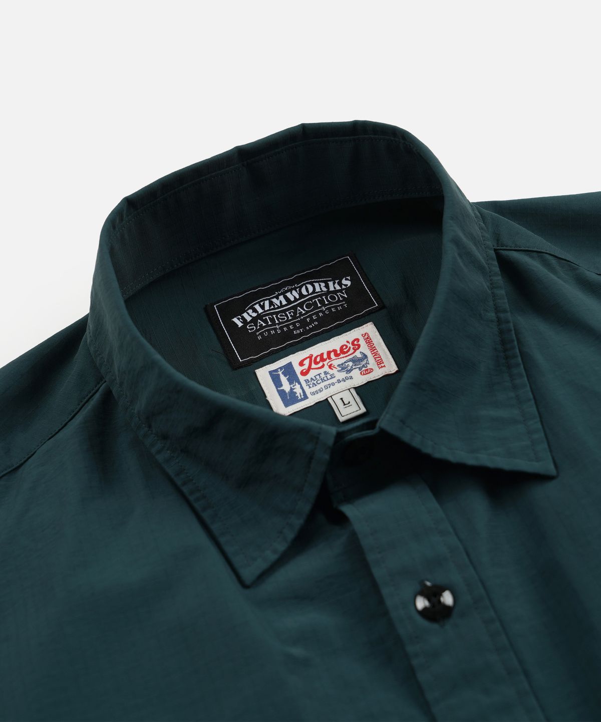 프리즘웍스(FRIZMWORKS) ZANES BAIT & TACKLE HALF FISHING SHIRT _ TEAL