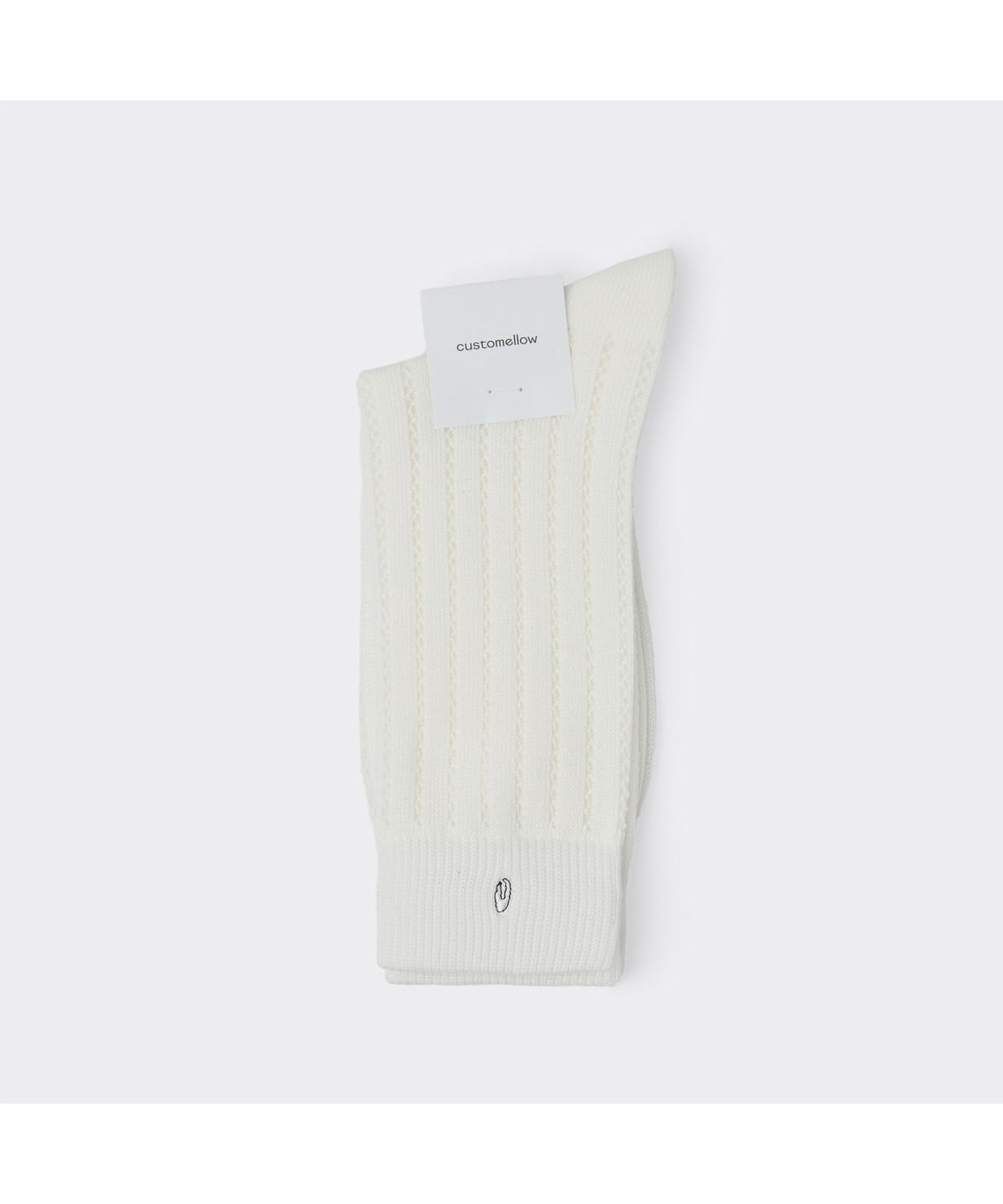 커스텀멜로우(CUSTOMELLOW) White Mesh Logo Socks CALAX26105WHX