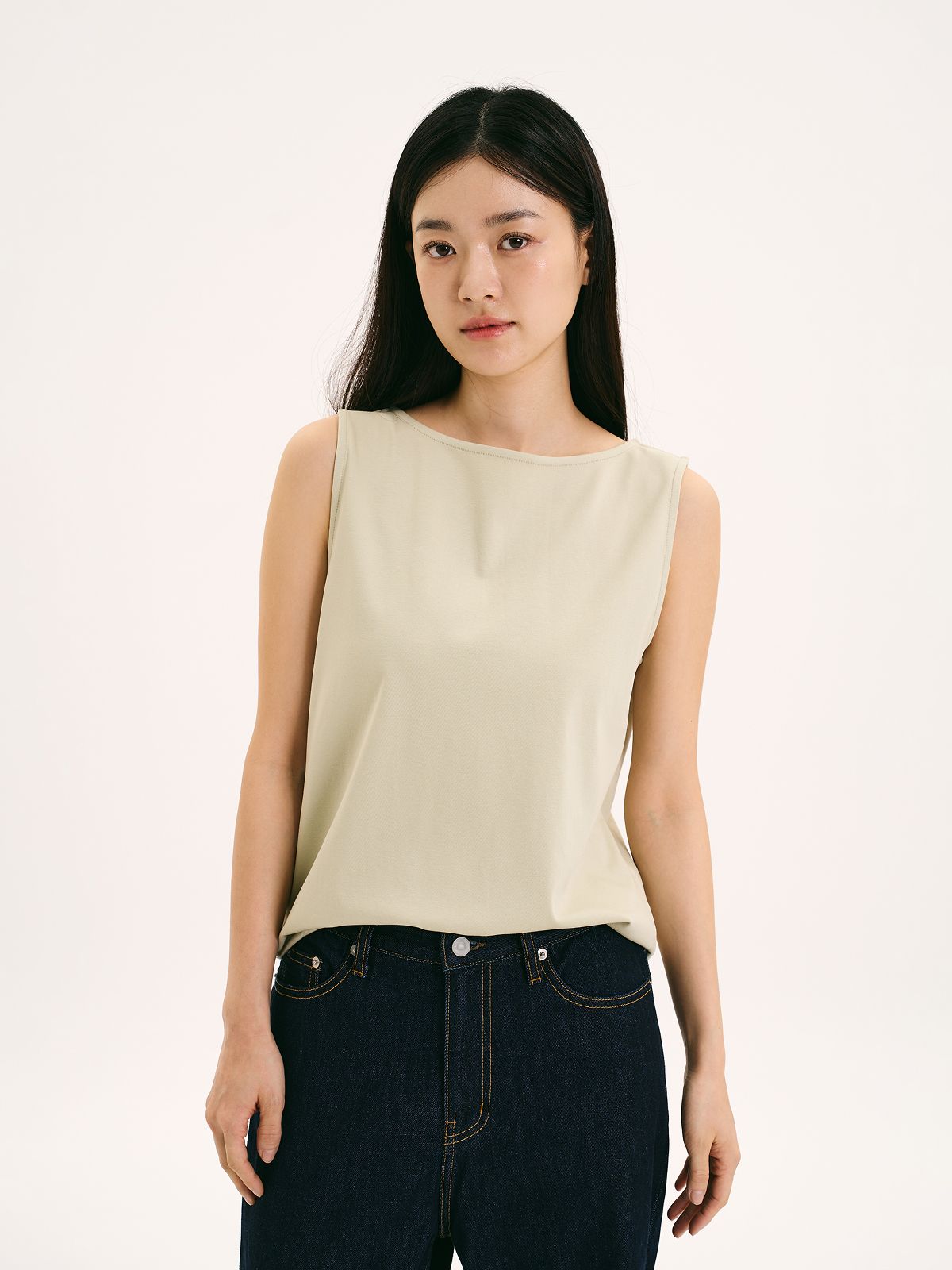 해브해드(HAVEHAD) 보트넥 슬리브리스 (올리브)