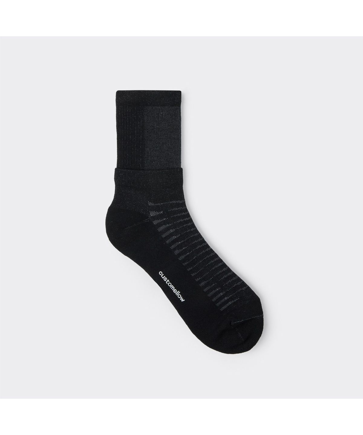 커스텀멜로우(CUSTOMELLOW) Black Two Tone Layered Socks CALAX26109BKX