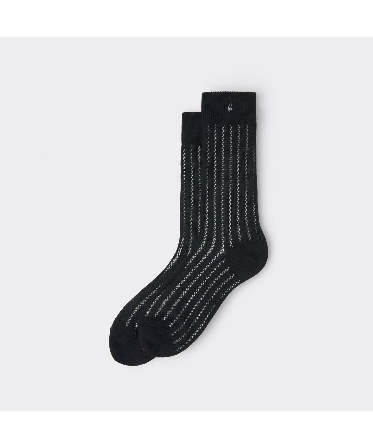 커스텀멜로우(CUSTOMELLOW) Black Mesh Logo Socks CALAX26105BKX