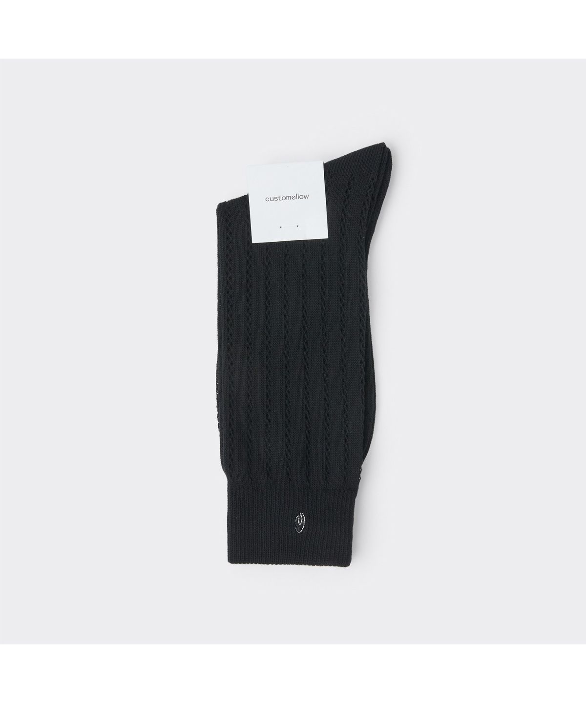 커스텀멜로우(CUSTOMELLOW) Black Mesh Logo Socks CALAX26105BKX