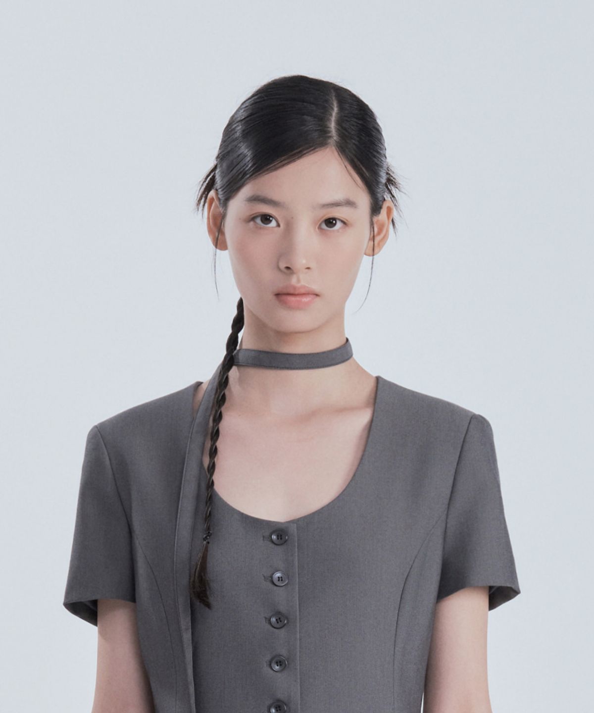 마우솔레움(MAU SOLEUM) Emma Suit Tie Strap - BlackGrey