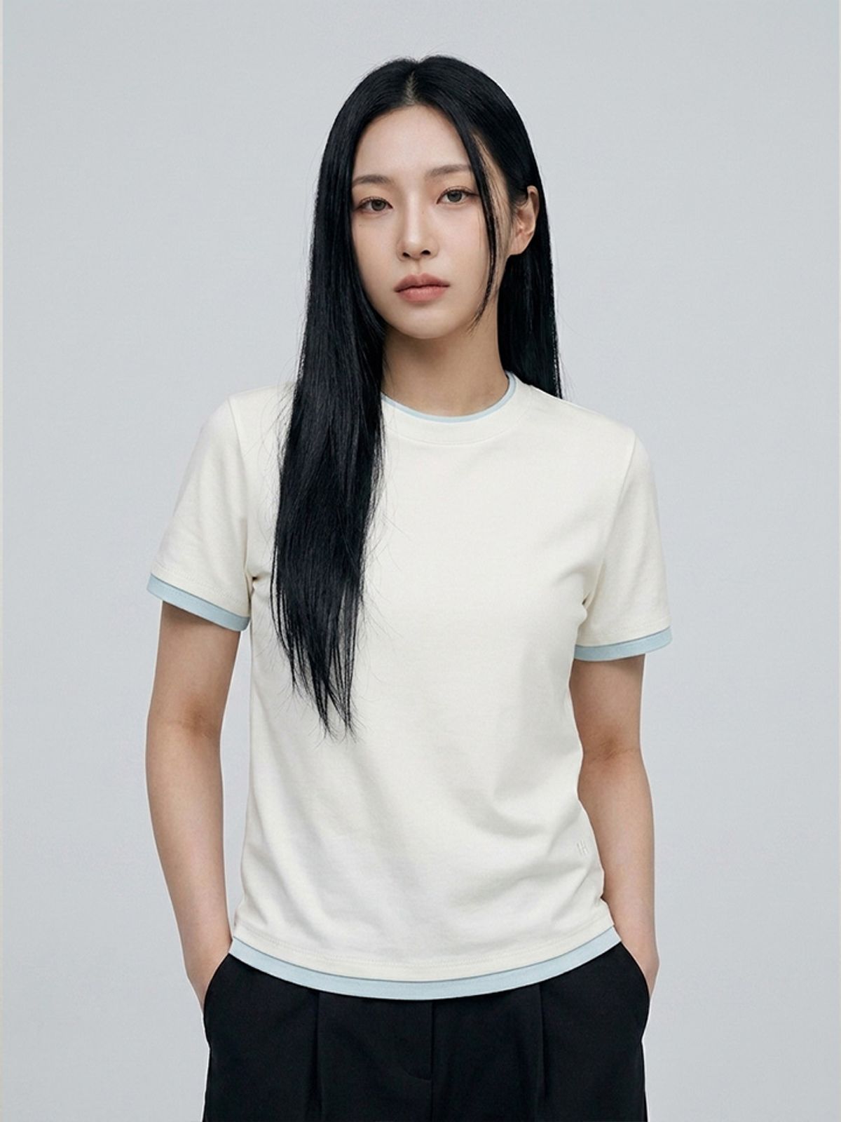 행텐(HANGTEN) 여성 레이어드 반팔 티셔츠_003(10570-131-415-69)
