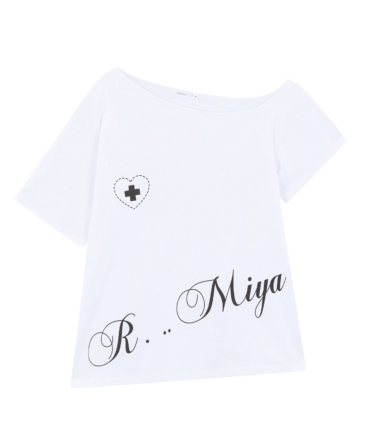 레이즈미야(REISE MIYA) 하트 컷오프 티셔츠 [WHITE]