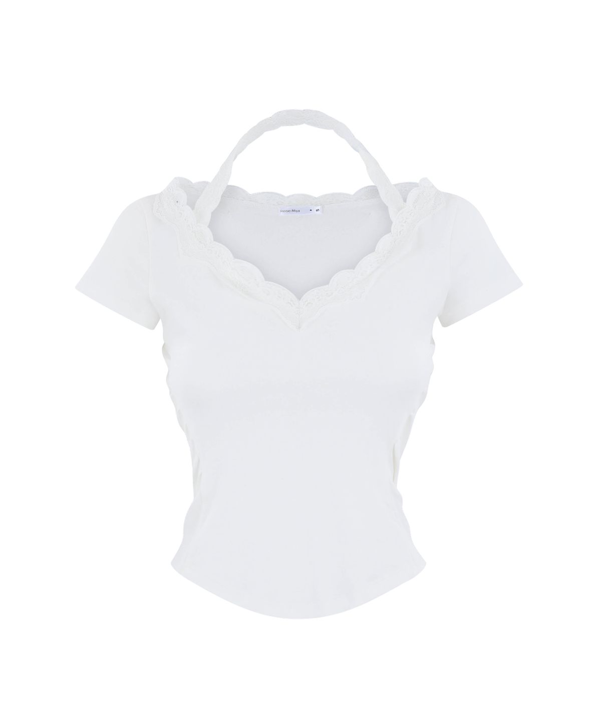 레이즈미야(REISE MIYA) 릴리 홀터넥 레이스 탑 [WHITE]
