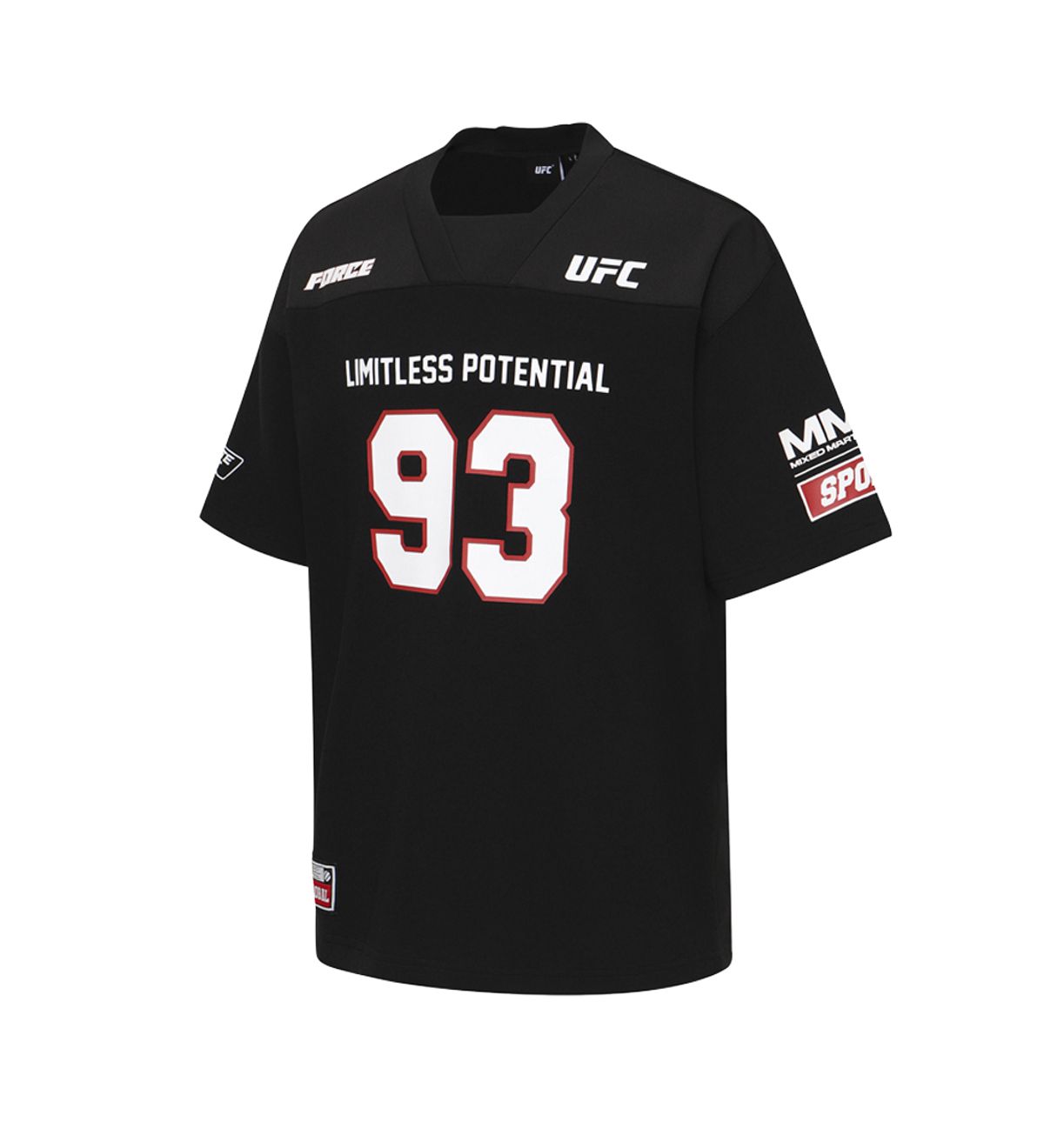유에프씨 스포츠(UFC SPORT) UFC 위너 오버핏 풋볼 져지 티셔츠 블랙 U2SSX2118BK