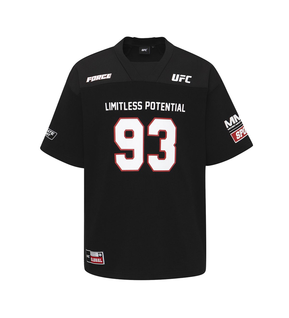 유에프씨 스포츠(UFC SPORT) UFC 위너 오버핏 풋볼 져지 티셔츠 블랙 U2SSX2118BK