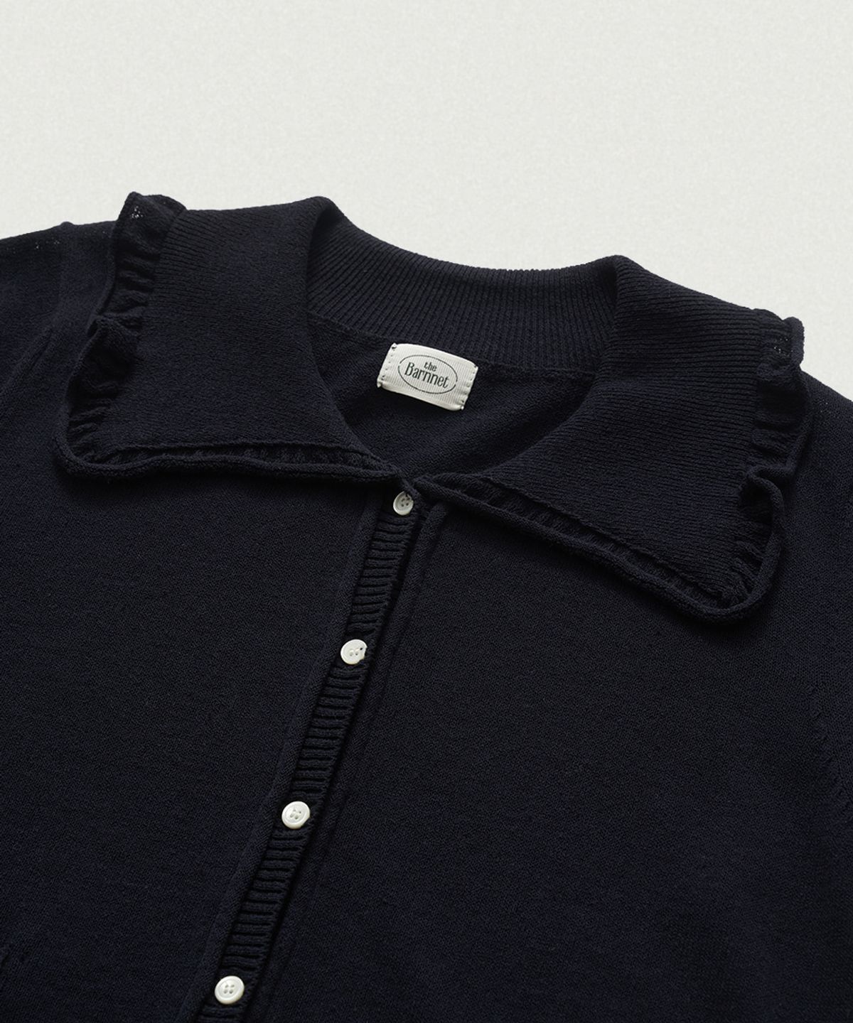 더바넷(THEBARNNET) Ivy Half Collar Knit Cardigan_Navy