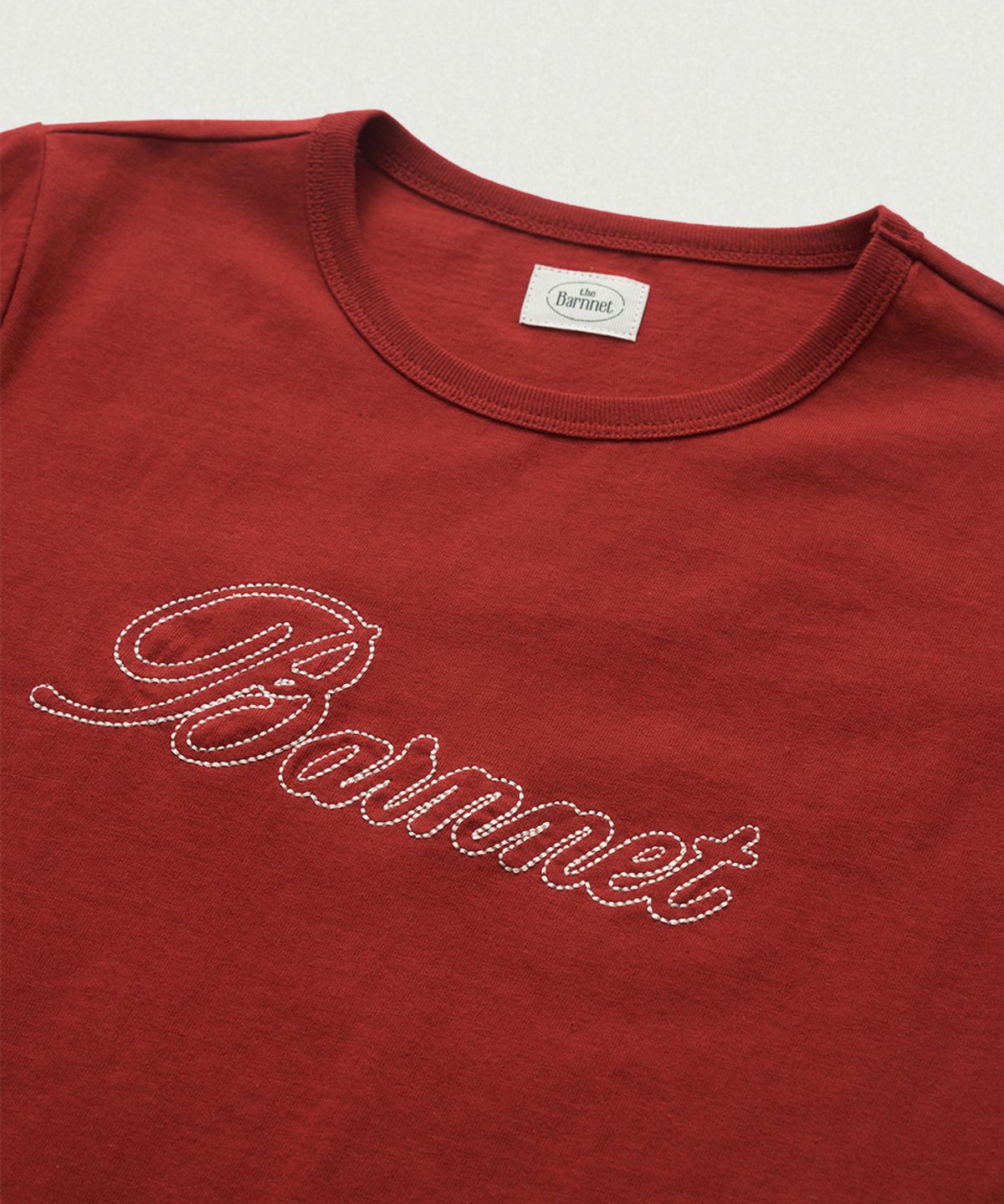 더바넷(THEBARNNET) Diana Chain Stitch Logo T-Shirt_Red