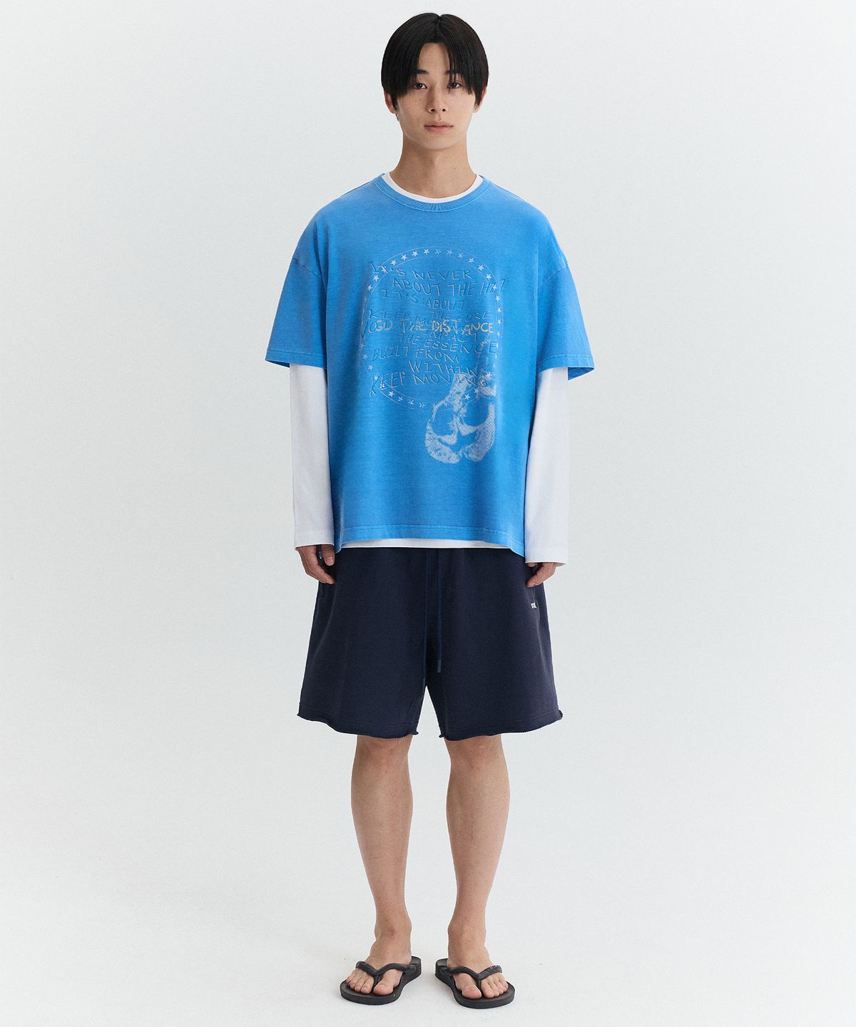 마티레(MTTIRÉ) ROCKYSTAR VINTAGE OVERSIZED T-SHIRT / BLUE