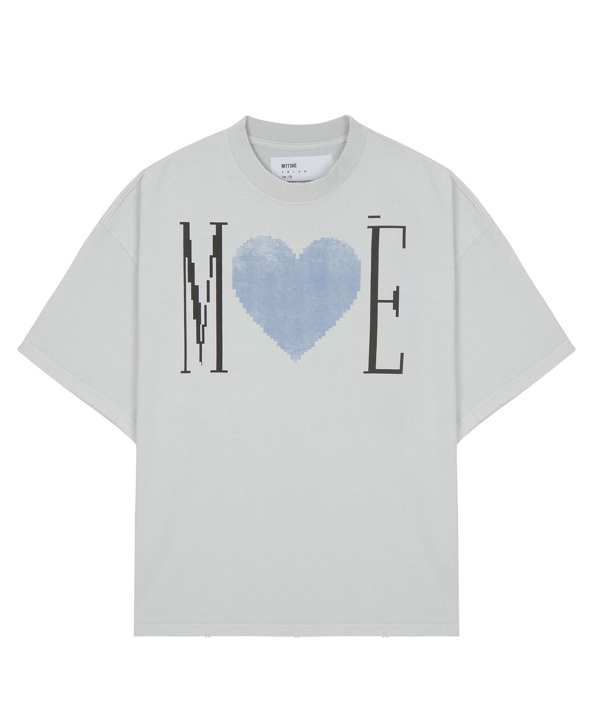 마티레(MTTIRÉ) MÉ VINTAGE HEART OVERSIZED T-SHIRT / LIGHT GRAY