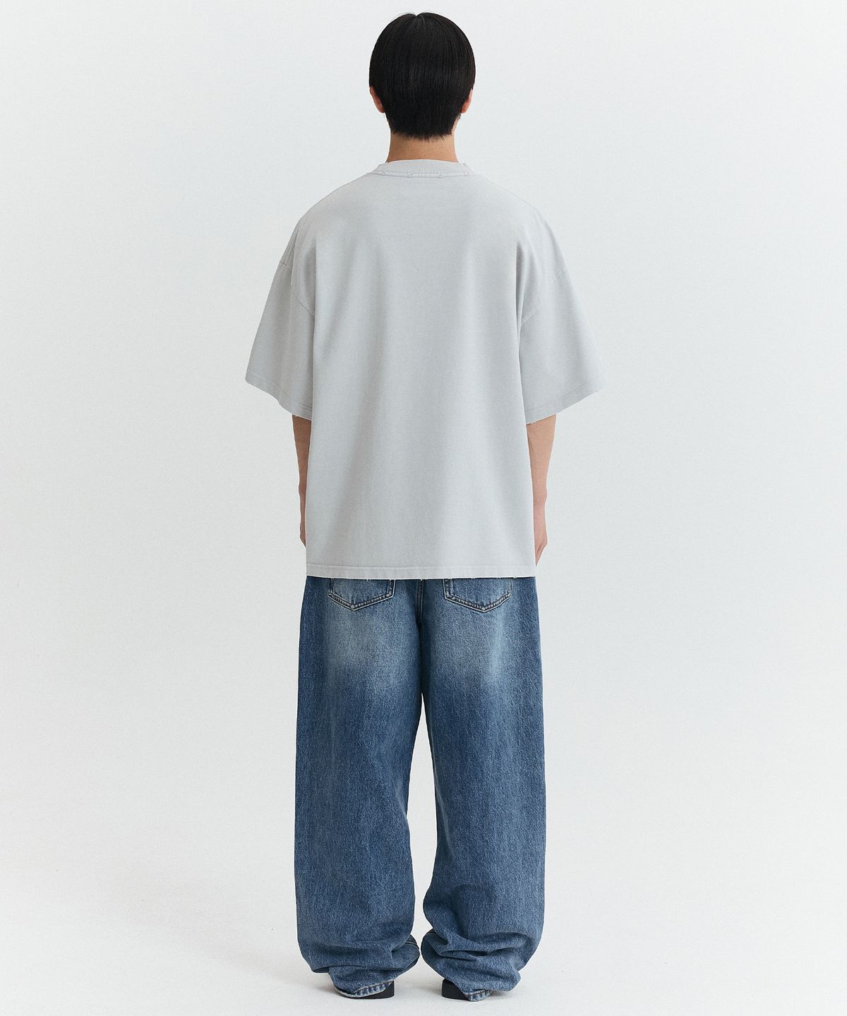 마티레(MTTIRÉ) MÉ VINTAGE HEART OVERSIZED T-SHIRT / LIGHT GRAY