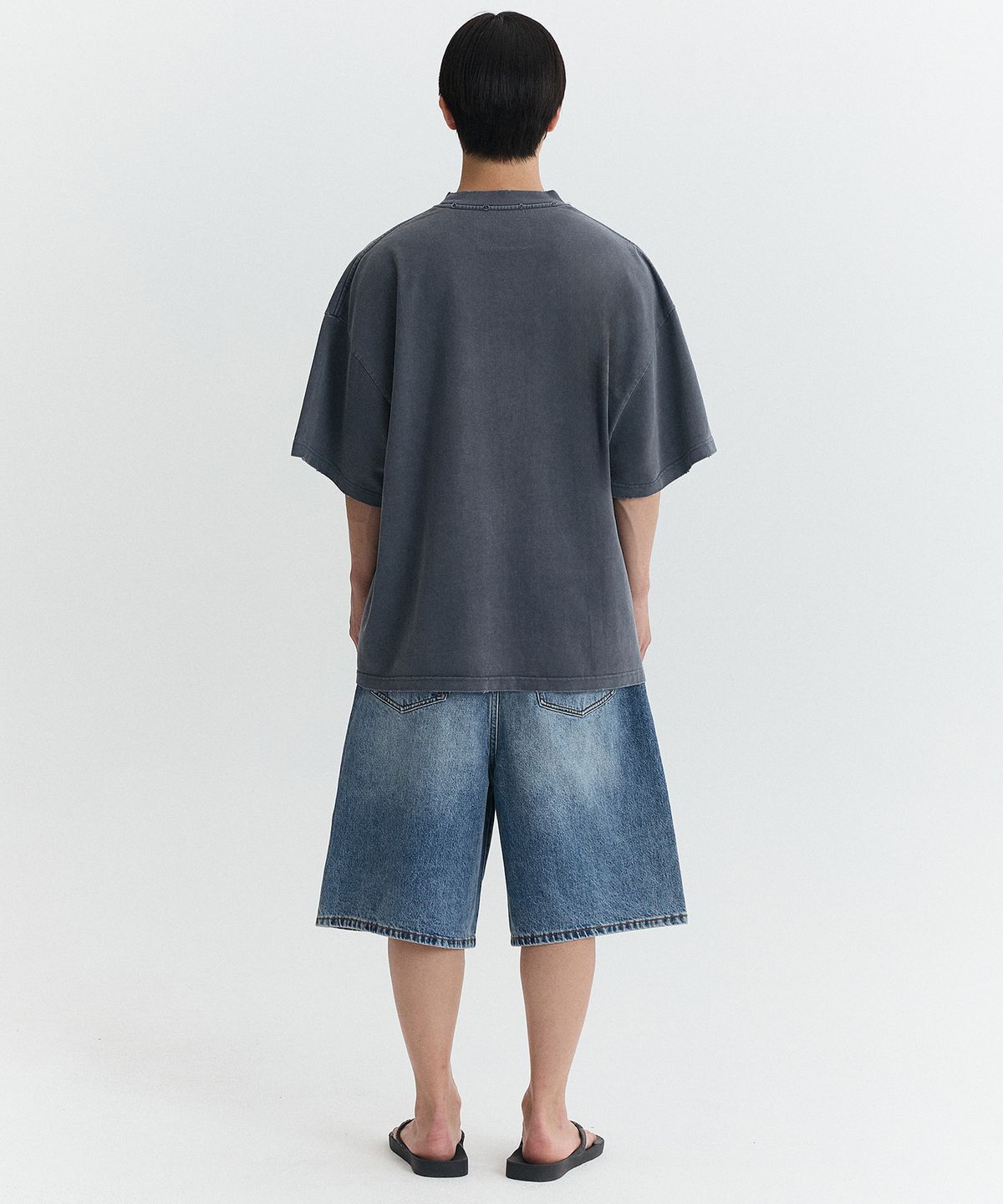 마티레(MTTIRÉ) MÉ VINTAGE HEART OVERSIZED T-SHIRT / NAVY