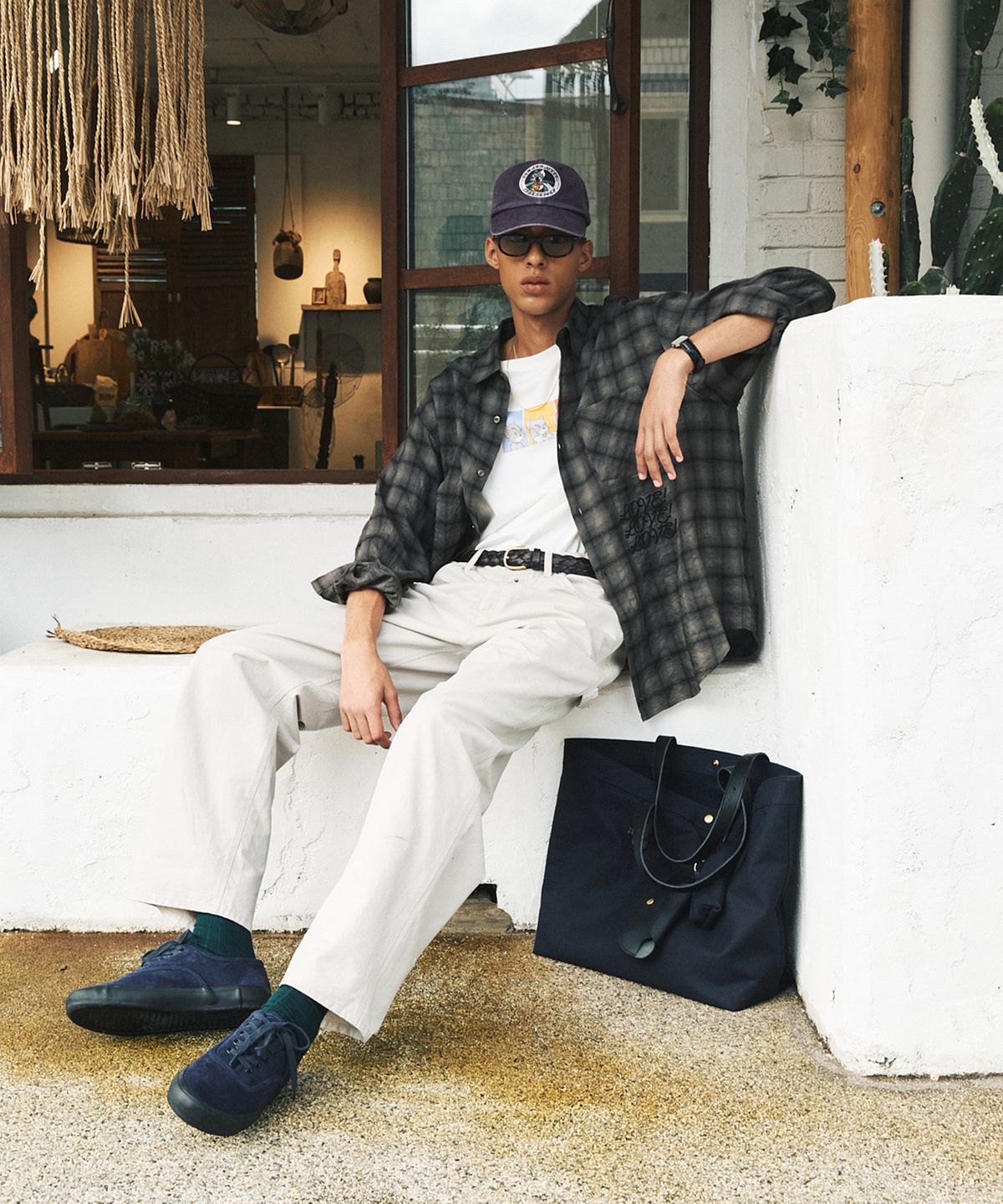 셔터(SHIRTER) TJS LT CANVAS BAG (NAVY)