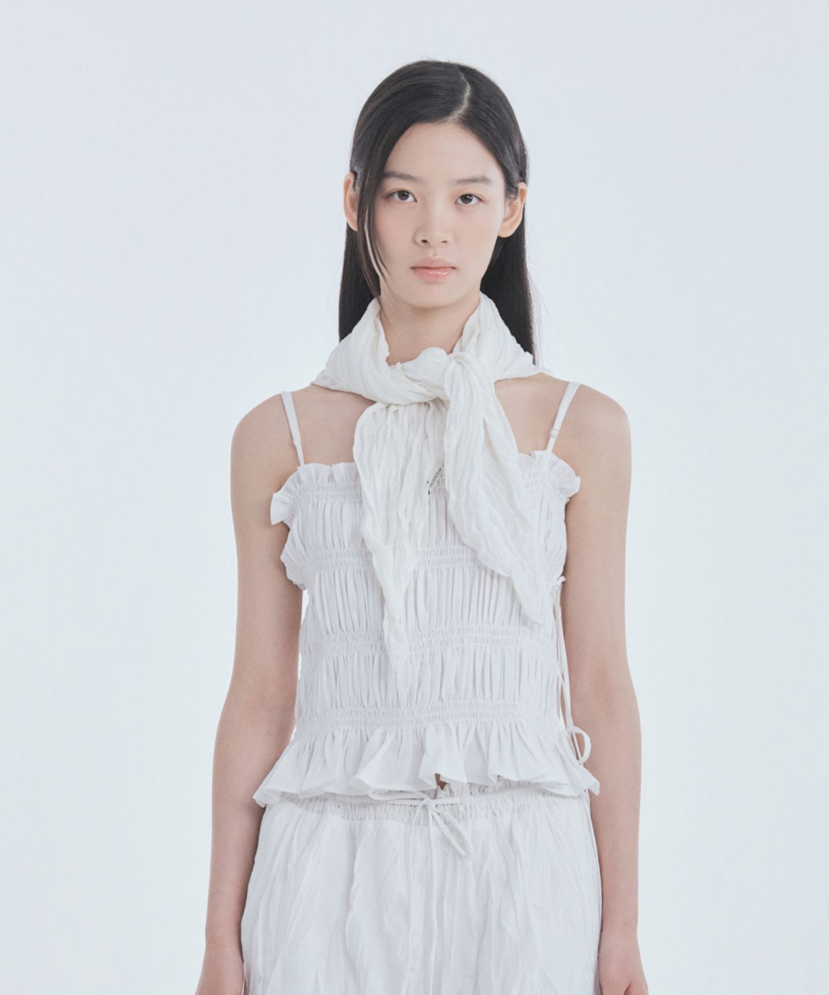 마우솔레움(MAU SOLEUM) Marae Smocked Cami Top - White