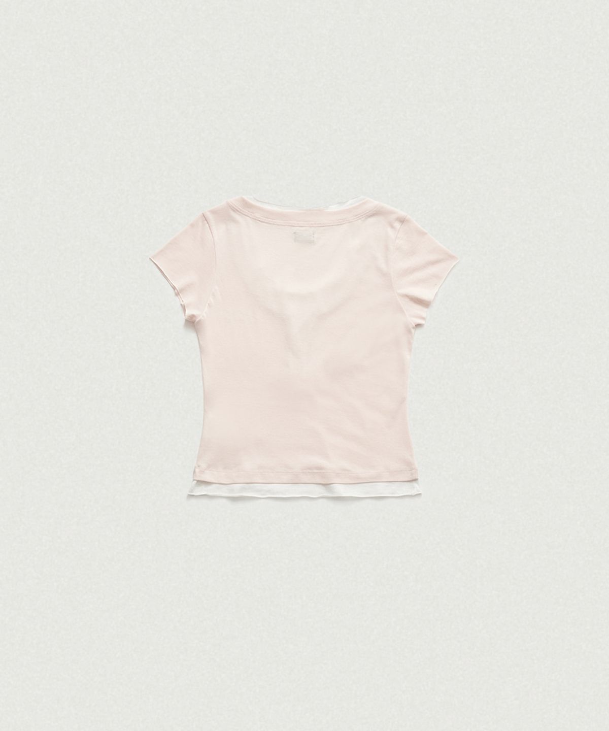 더바넷(THEBARNNET) Noah Slim Layered Tee_Peach