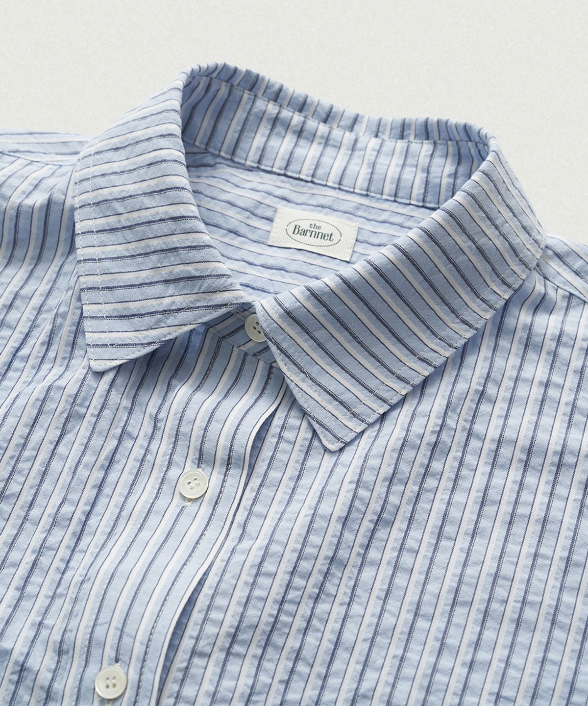 더바넷(THEBARNNET) Sui Stripe Pocket Shirt_Light Blue