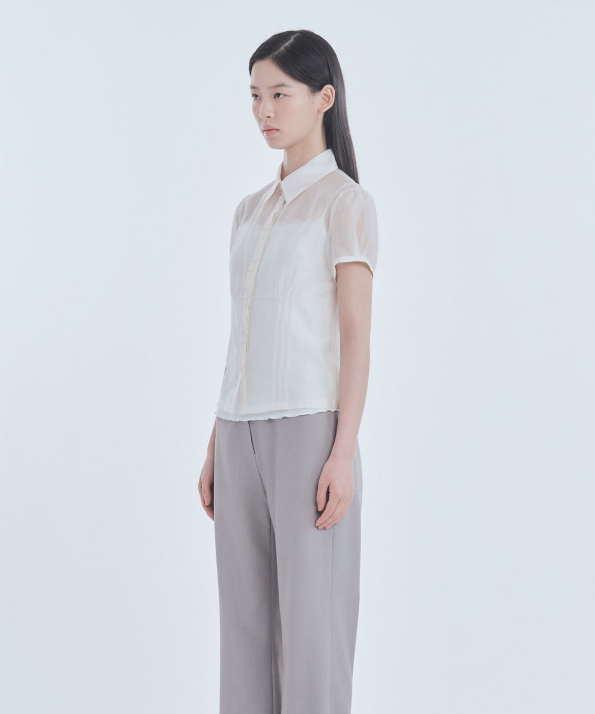마우솔레움(MAU SOLEUM) Emma Straight Fit Slacks - Ash Beige