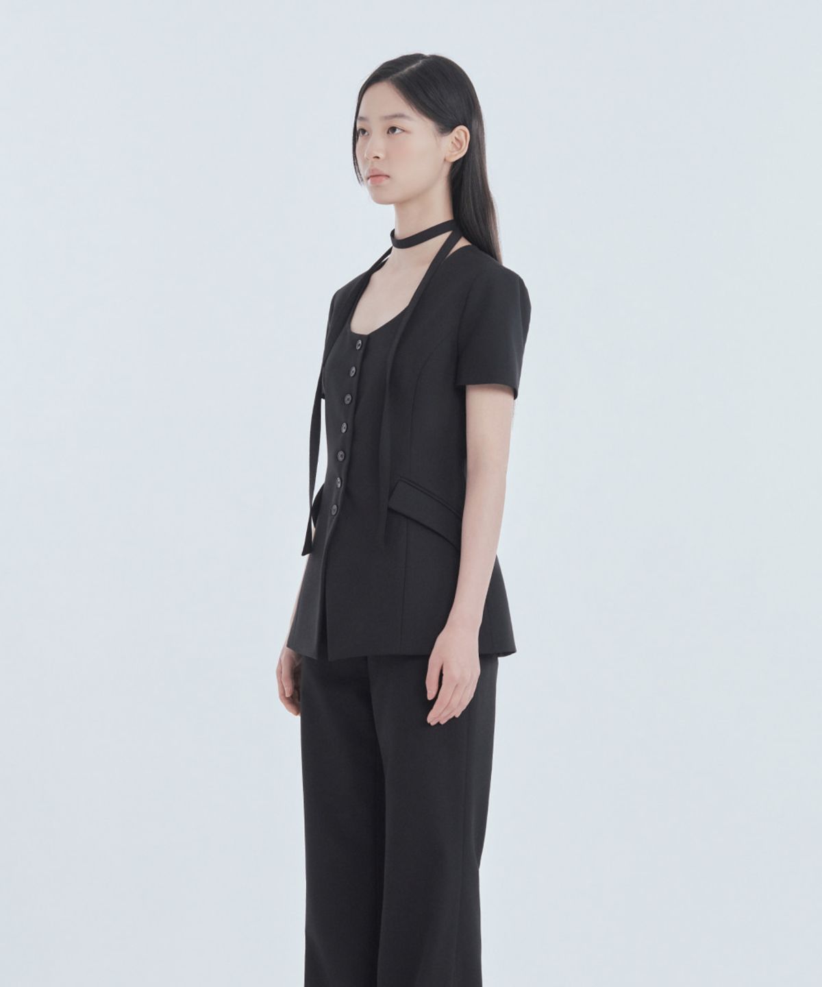 마우솔레움(MAU SOLEUM) Emma Straight Fit Slacks - Black