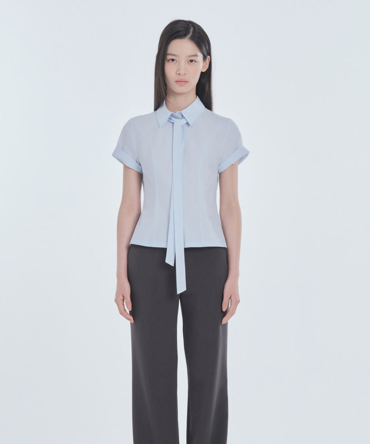 마우솔레움(MAU SOLEUM) Emma Straight Fit Slacks - Charcoal