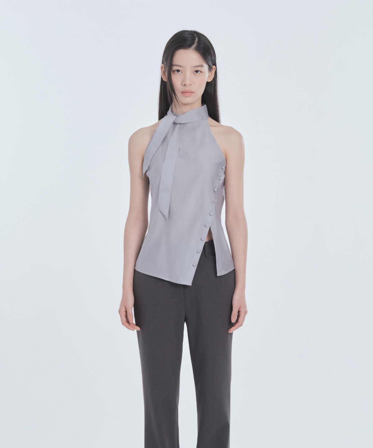 마우솔레움(MAU SOLEUM) Emma Tailored Semi Bootcut Slacks - Charcoal