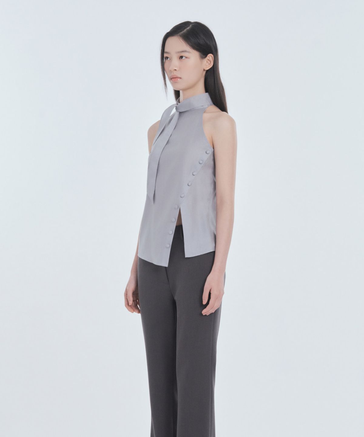 마우솔레움(MAU SOLEUM) Emma Tailored Semi Bootcut Slacks - Charcoal
