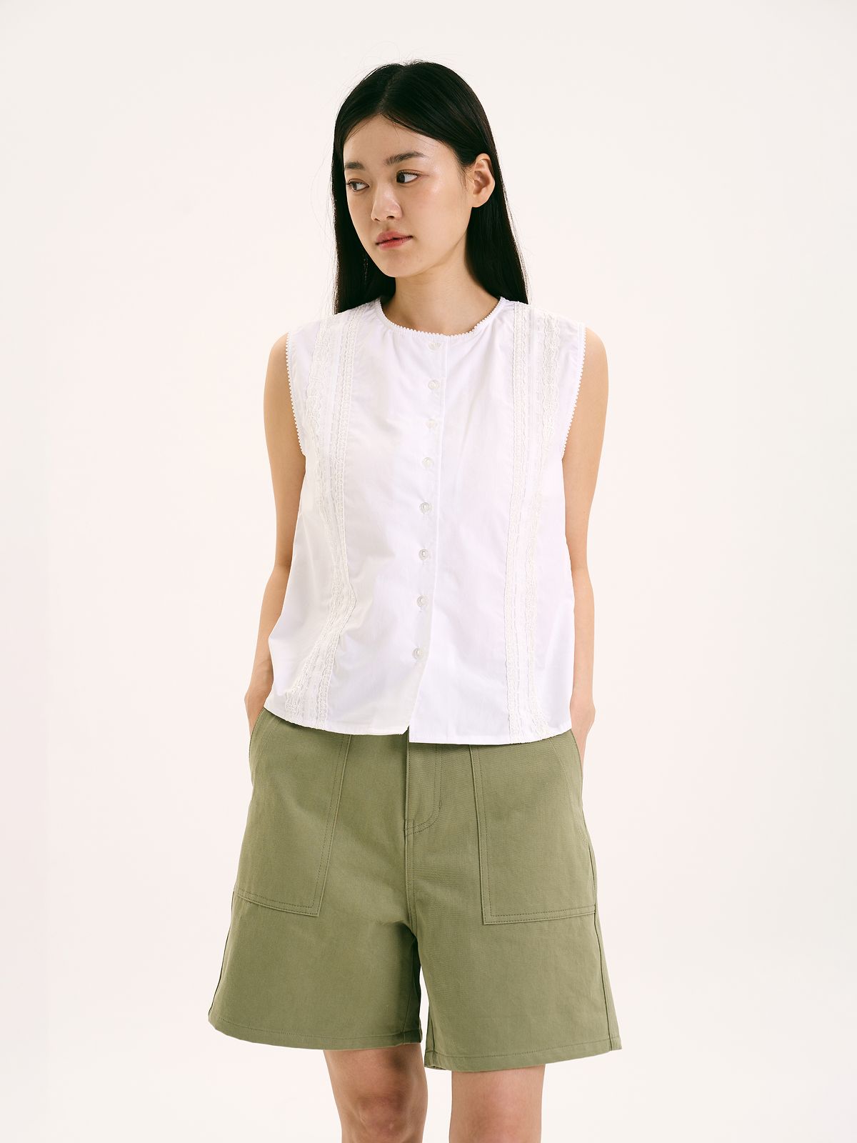 해브해드(HAVEHAD) 퍼티그 쇼츠 (올리브)