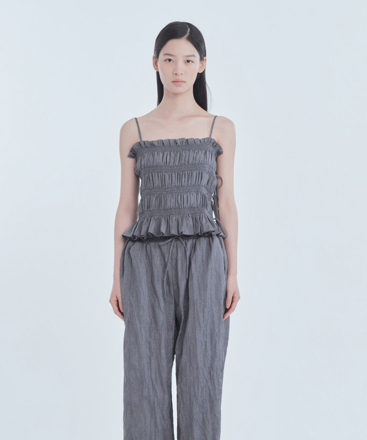 마우솔레움(MAU SOLEUM) Marae Smocked Waist Pants - Grey