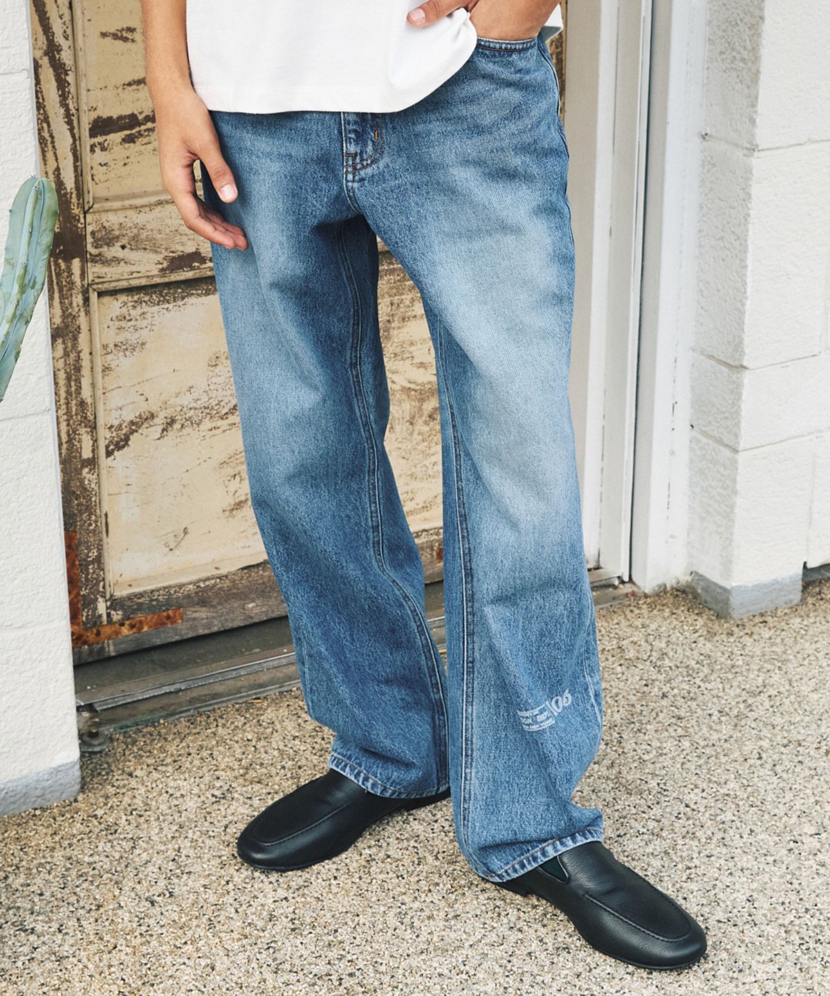 셔터(SHIRTER) TJS PRINTED DENIM PANTS (INDIGO BLUE)