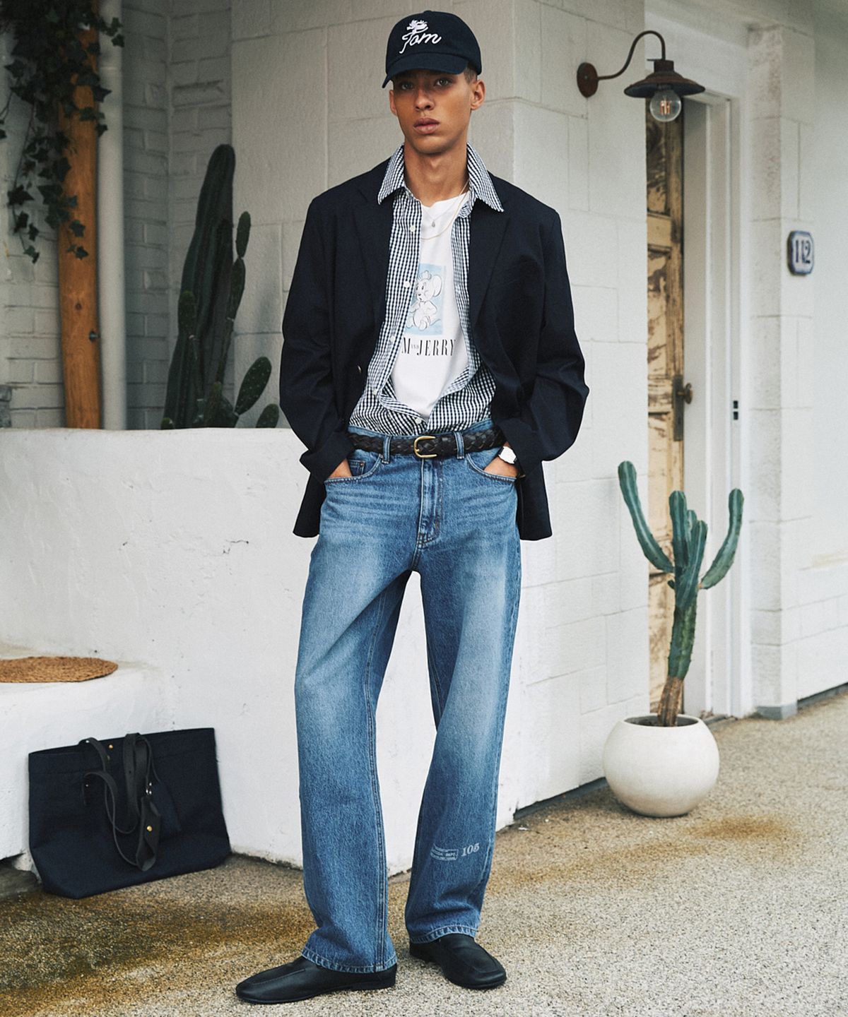 셔터(SHIRTER) TJS PRINTED DENIM PANTS (INDIGO BLUE)