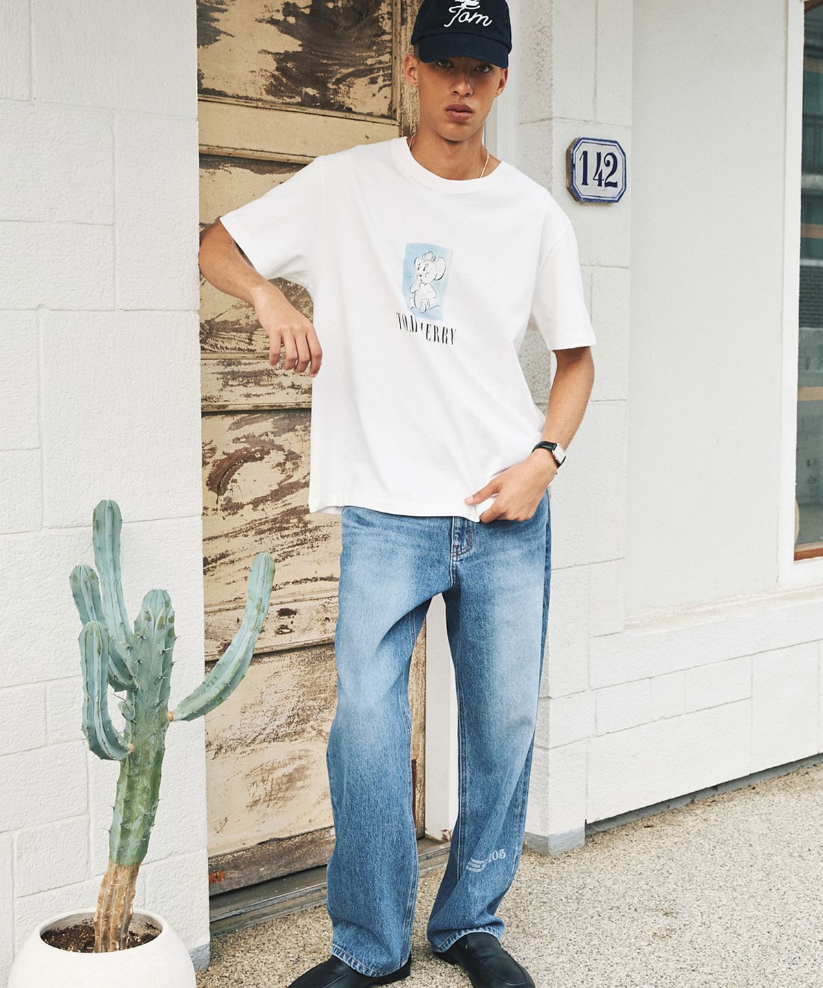 셔터(SHIRTER) TJS PRINTED DENIM PANTS (INDIGO BLUE)