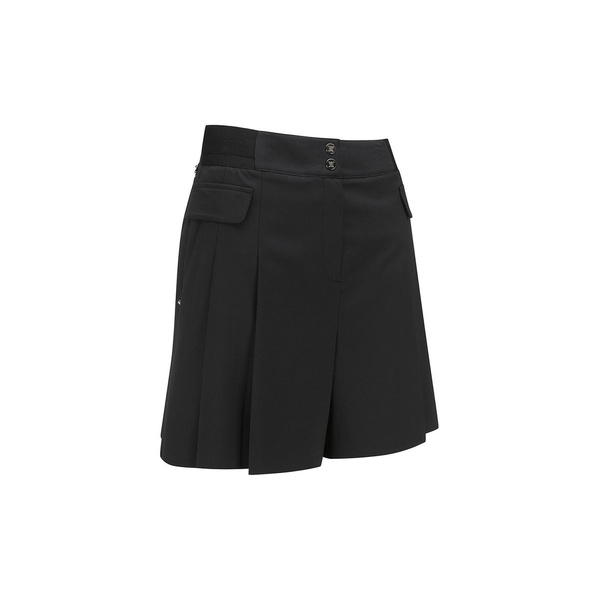 어뉴골프(ANEW GOLF) WOMEN PLEATED HALF PANTS_BK