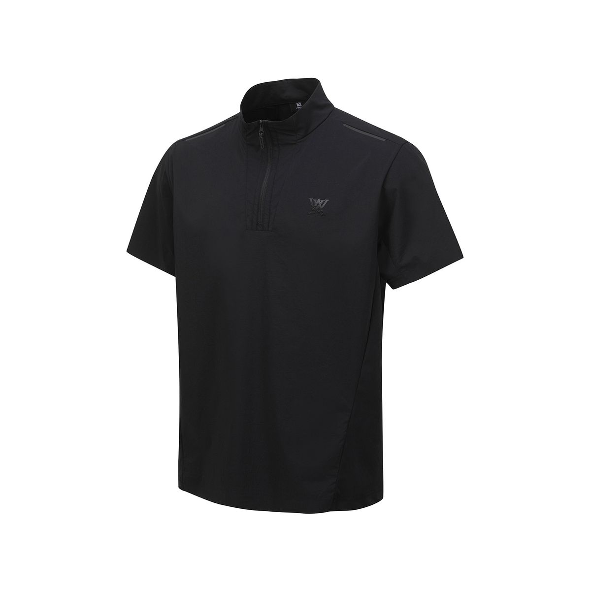 어뉴골프(ANEW GOLF) MEN BLACK FINISH HALF ZIP SHORT T-SHIRT_BK