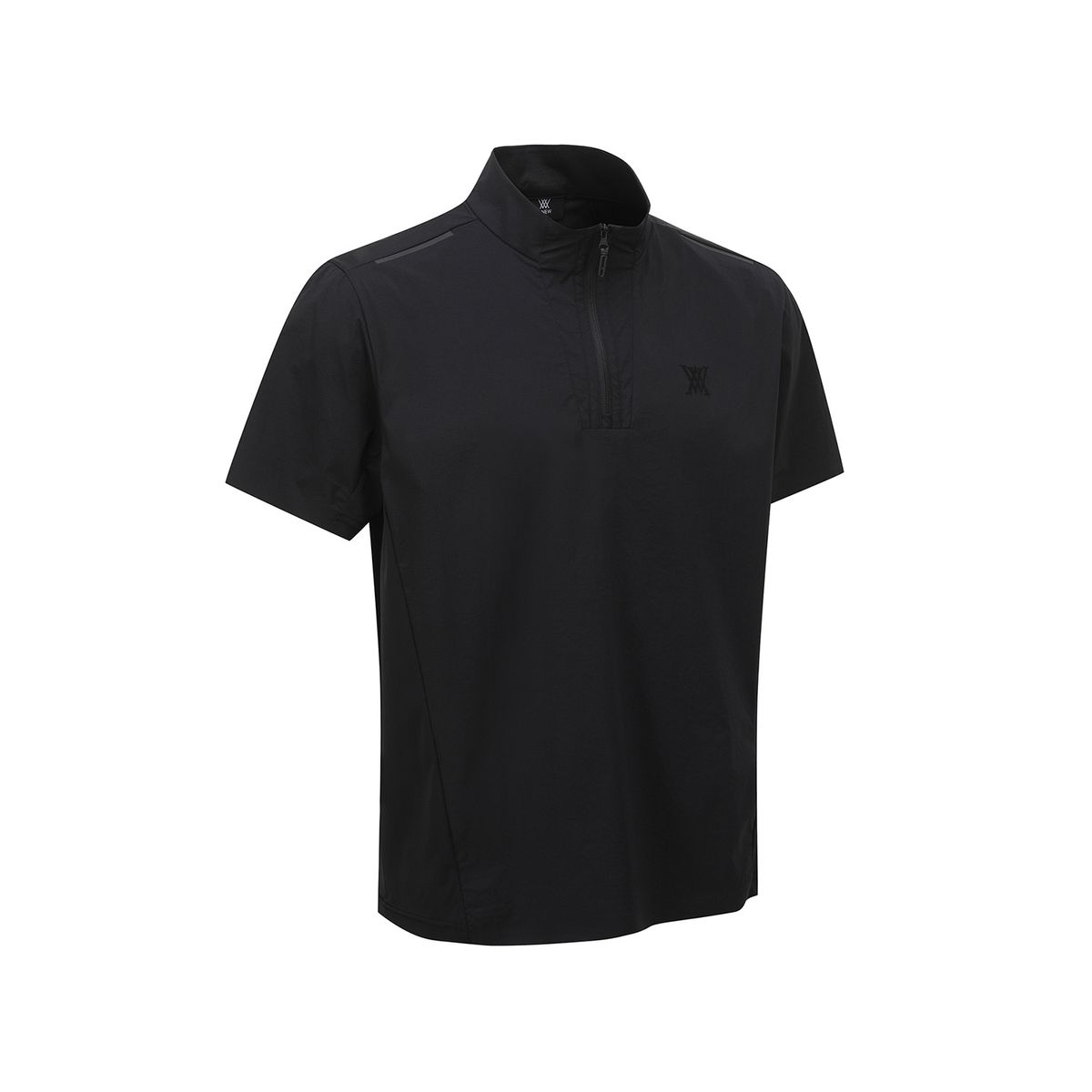 어뉴골프(ANEW GOLF) MEN BLACK FINISH HALF ZIP SHORT T-SHIRT_BK