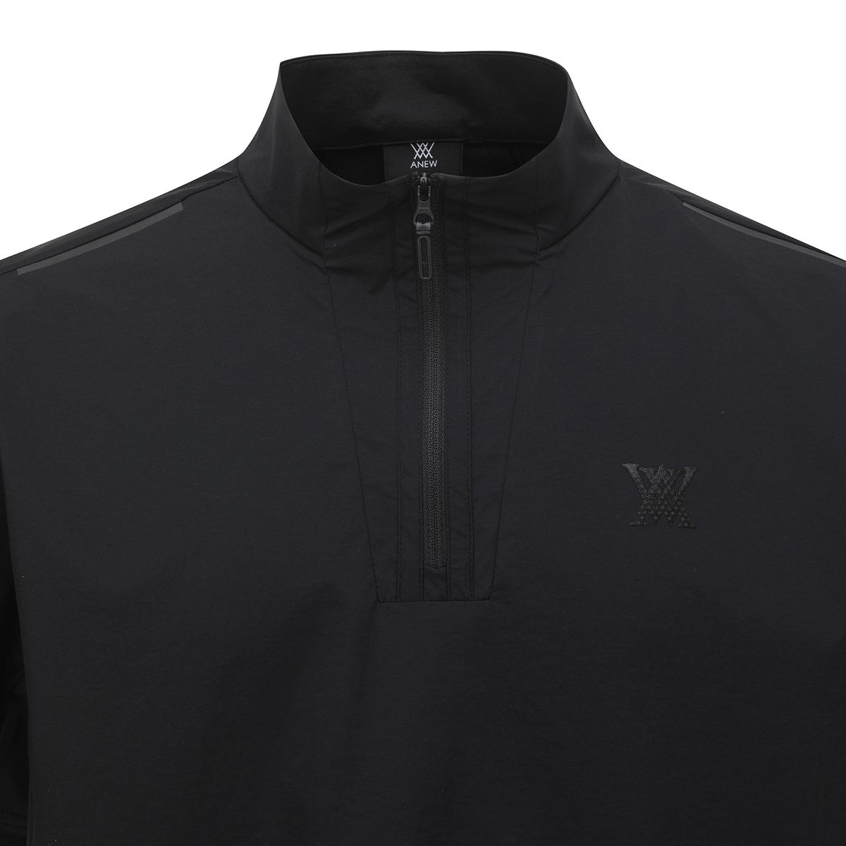 어뉴골프(ANEW GOLF) MEN BLACK FINISH HALF ZIP SHORT T-SHIRT_BK