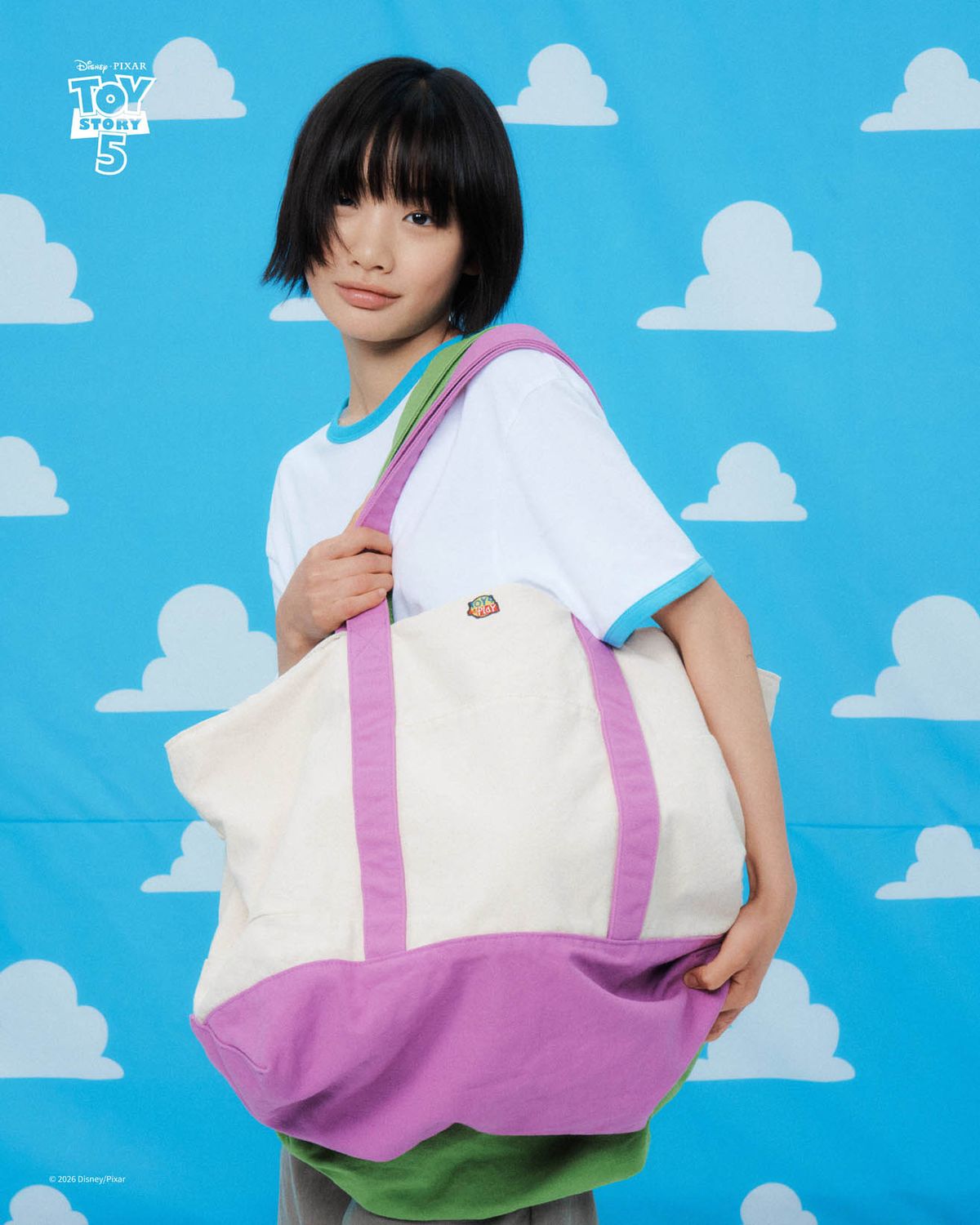 999휴머니티(999HUMANITY) TOY CANVAS TOTE BAG (WASHED PURPLE)