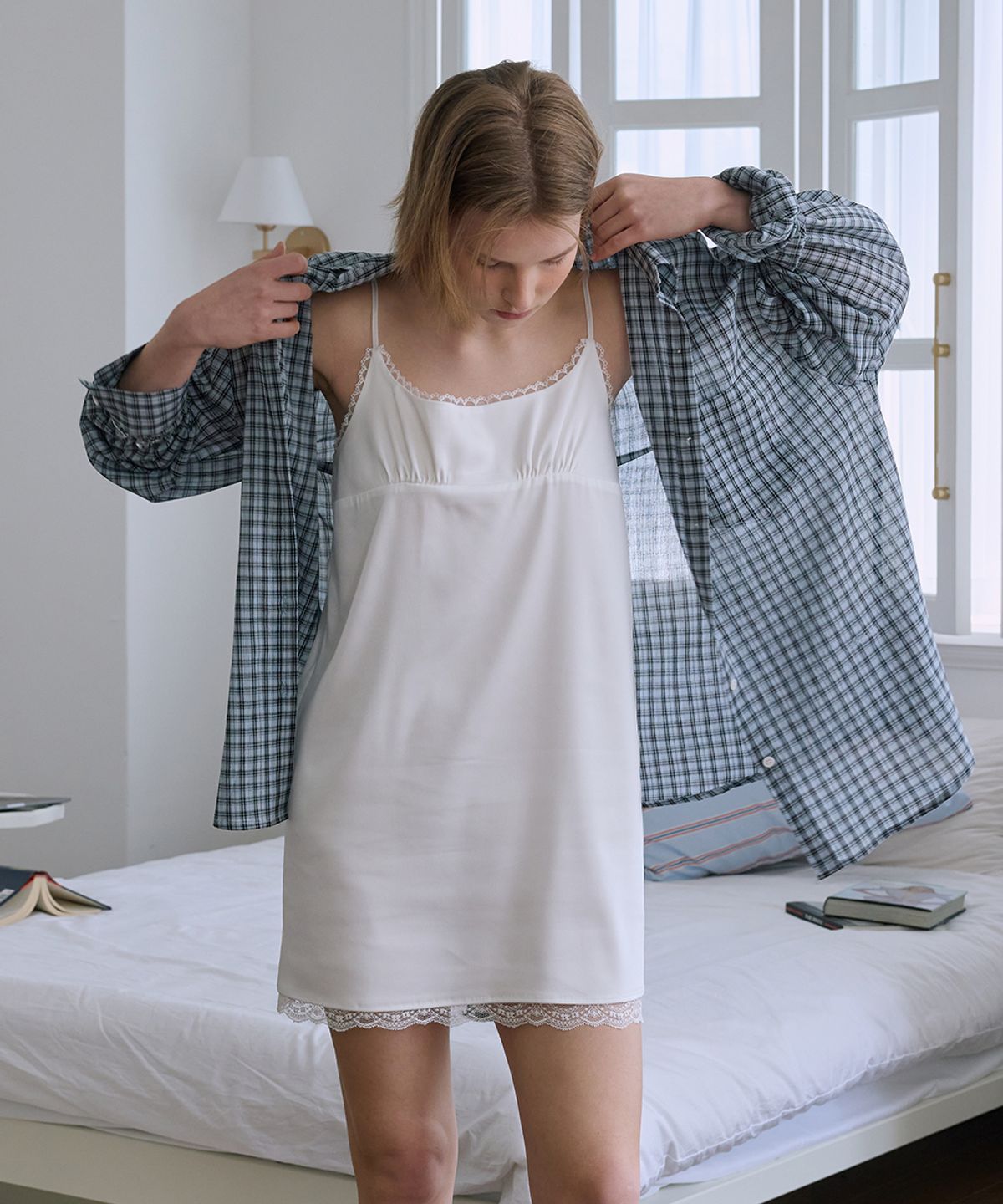 애프터아워즈(AFTERHOURS) SUMMER CHECK SHIRTS (BLUE)