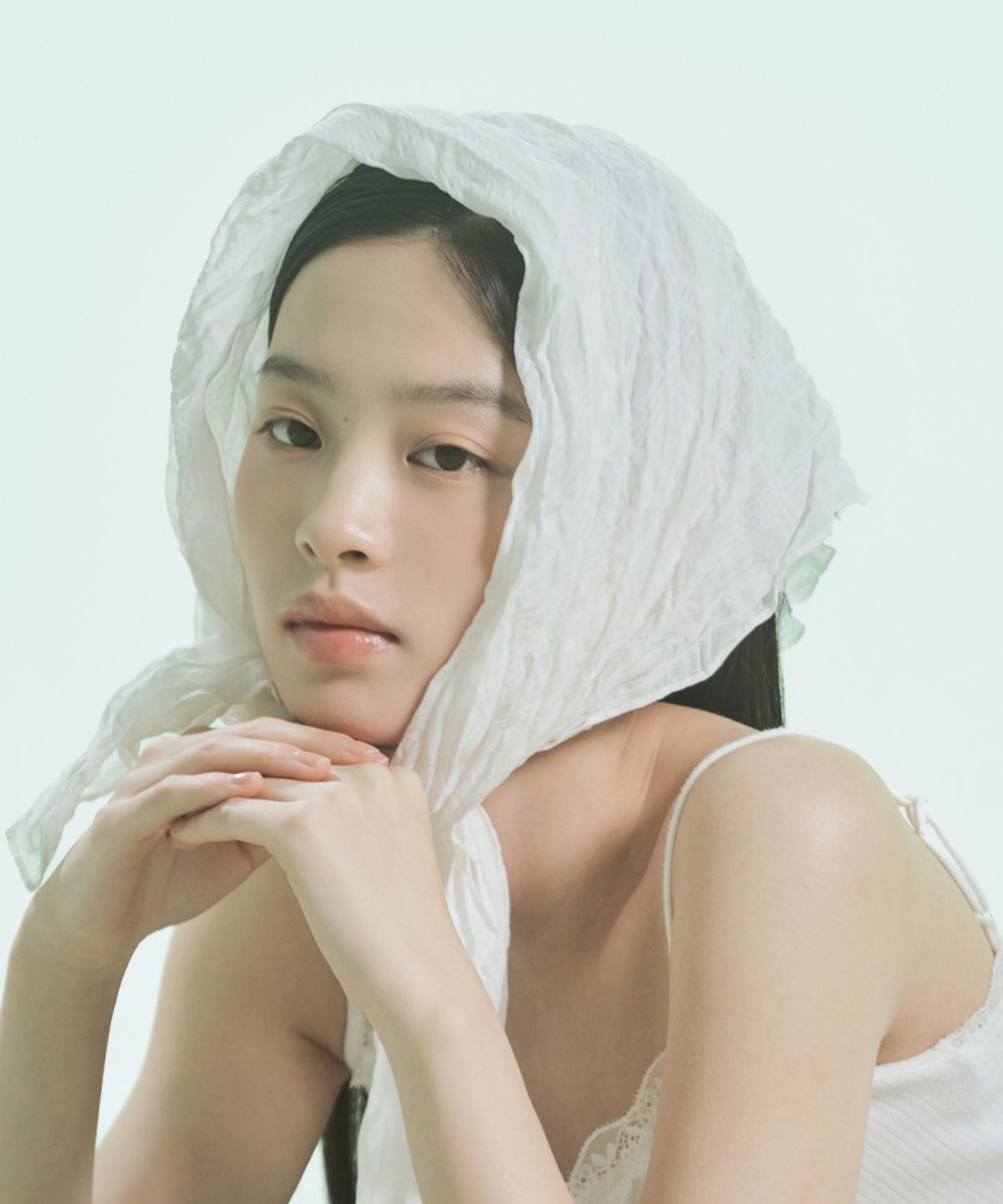 마우솔레움(MAU SOLEUM) Lace Jersey Cami Top - White