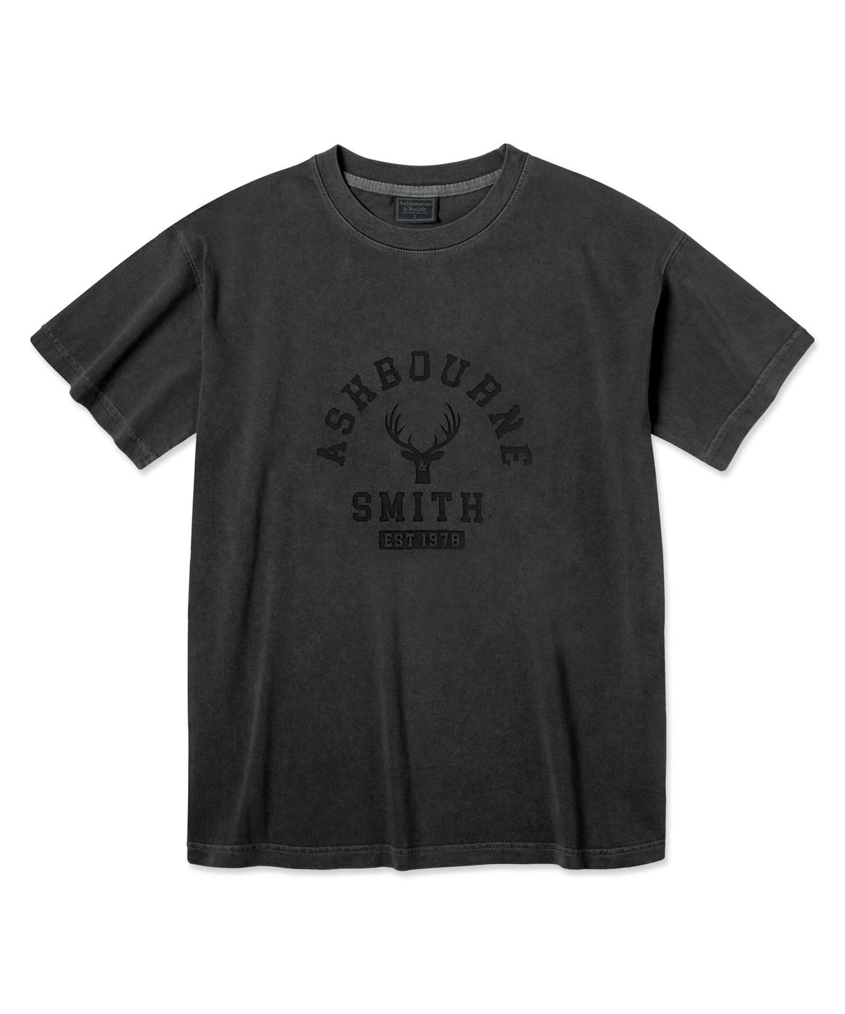 애쉬본&스미스(ASHBOURNE & SMITH) [MEN] DEERHEAD 피그먼트 반팔티 ASH1011_차콜