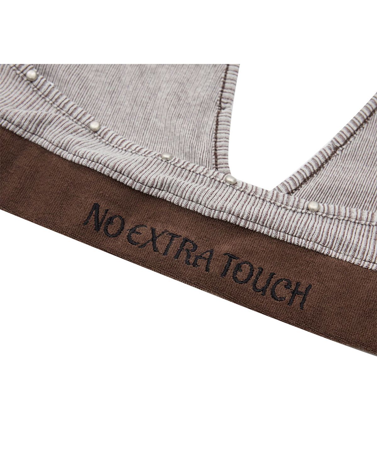 노 엑스트라 터치(NO EXTRA TOUCH) Studded Stripe Halter Easy Setup (Brown) / 26SMSET001BR
