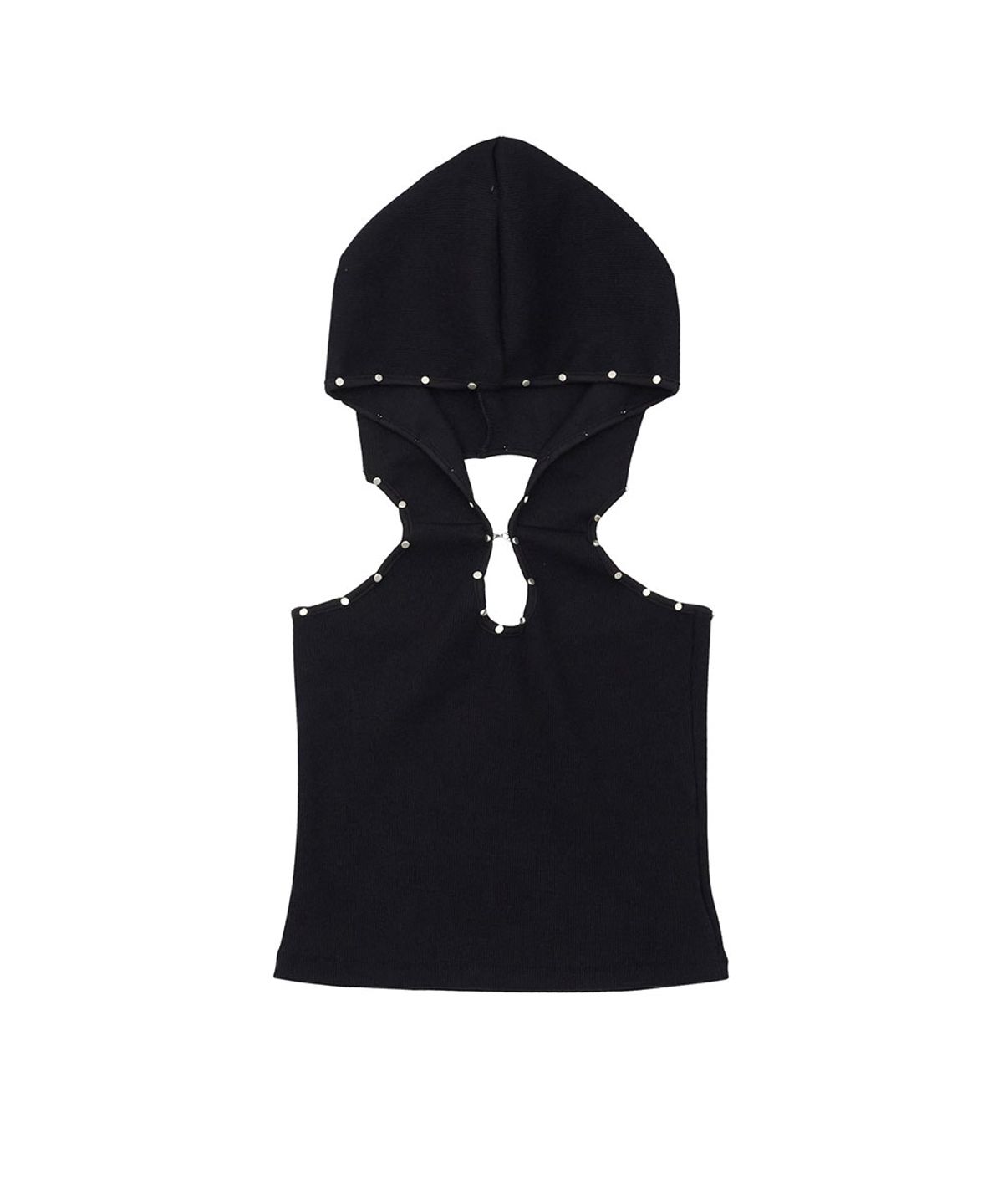 노 엑스트라 터치(NO EXTRA TOUCH) Eyelet Hoodie Sleeveless (Black) / 26SMSL004BK