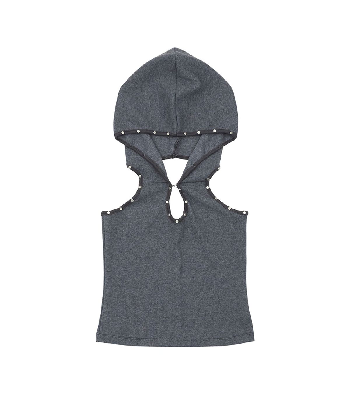 노 엑스트라 터치(NO EXTRA TOUCH) Eyelet Hoodie Sleeveless (Charcoal) / 26SMSL004CH