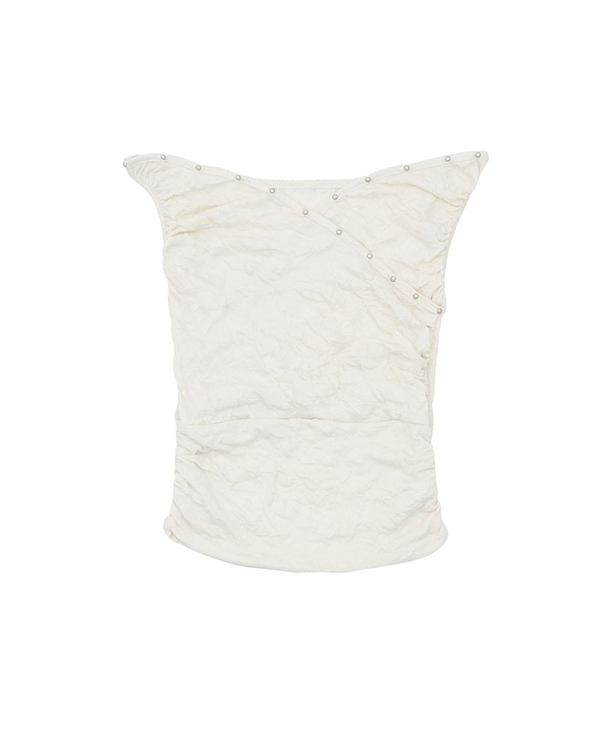 노 엑스트라 터치(NO EXTRA TOUCH) Studded Wrinkle Lace Layered Blouse (Ivory) / 26SMBL001IV