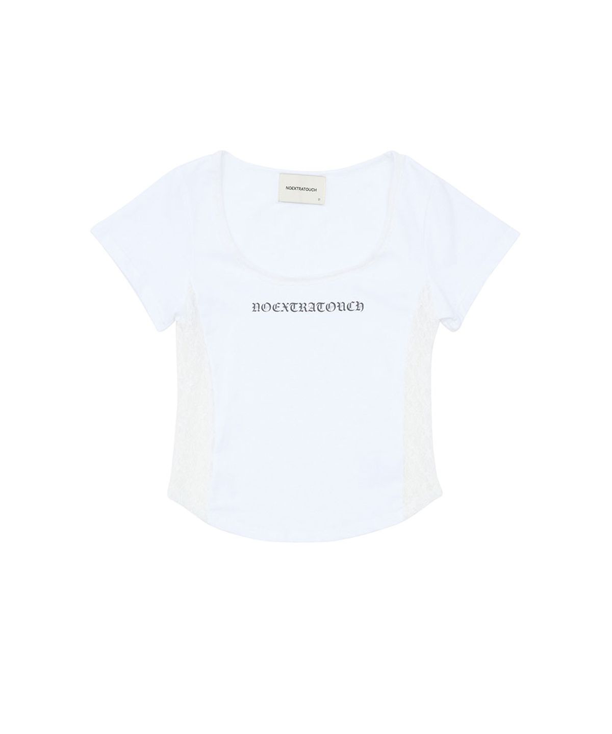 노 엑스트라 터치(NO EXTRA TOUCH) Side Lace Short Sleeve T-shirt (Ivory) / 26SMTS003IV