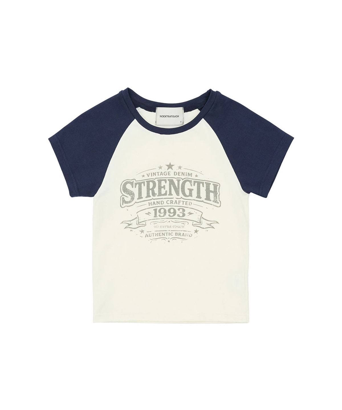 노 엑스트라 터치(NO EXTRA TOUCH) Strength Raglan Short Sleeve T-shirt (Navy) / 26SMTS002NA