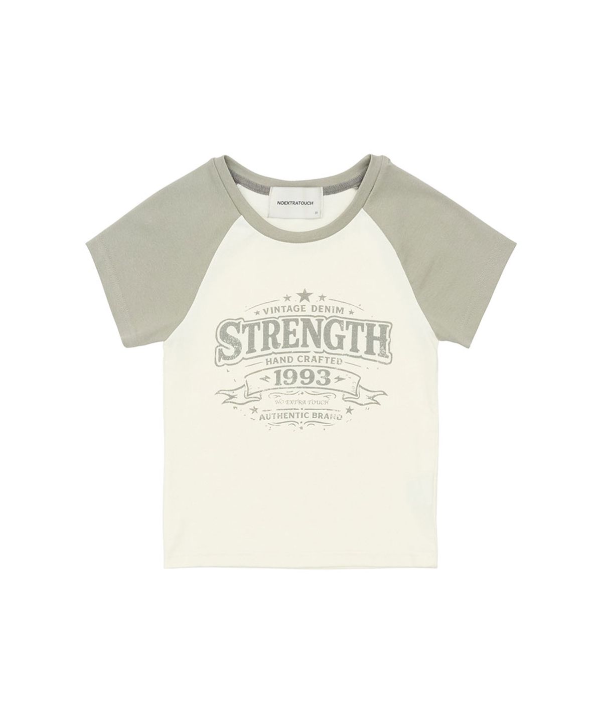노 엑스트라 터치(NO EXTRA TOUCH) Strength Raglan Short Sleeve T-shirt (Khaki) / 26SMTS002KH