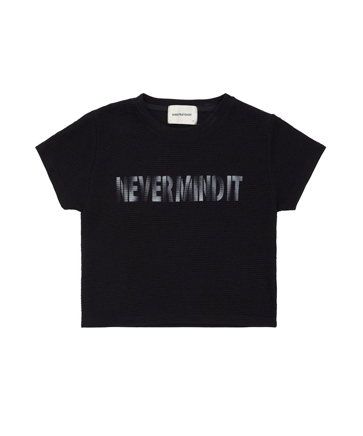 노 엑스트라 터치(NO EXTRA TOUCH) Never Mind It Washed Half T-shirt (Black) / 26SMTS001BK